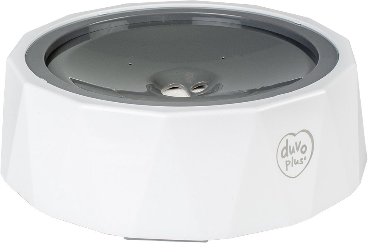 Abreuvoir Duvo + anti-éclaboussures 1200 ml pour chats et chiens au design innovant qui évite les déversements. filtre à charbon, double fond, antidérapant, plastique résistant, facile à entretenir