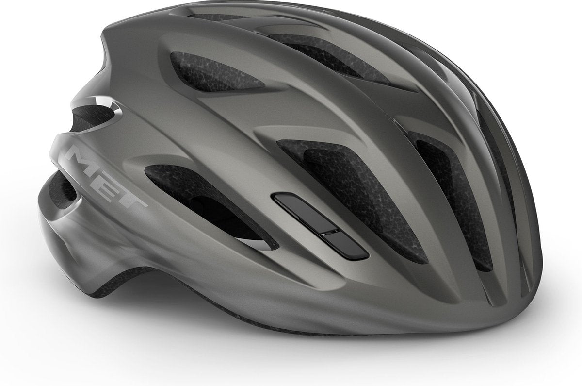 Avec casque de vélo idolo hommes femmes - casque de vélo de course adultes - taille XL (60-64 cm) - titane brillant