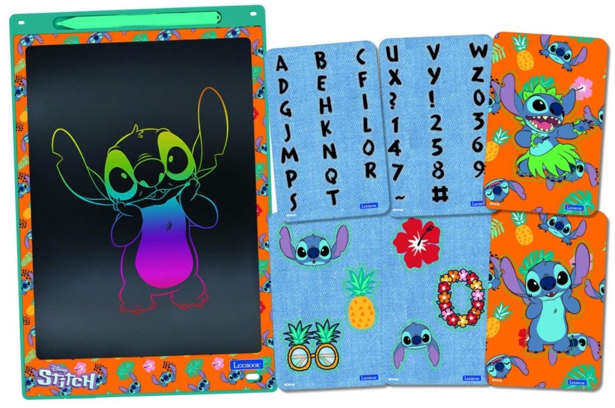 Tablette à encre électronique multicolore d'apprentissage et de dessin Lexibook stitch 11'' avec modèles