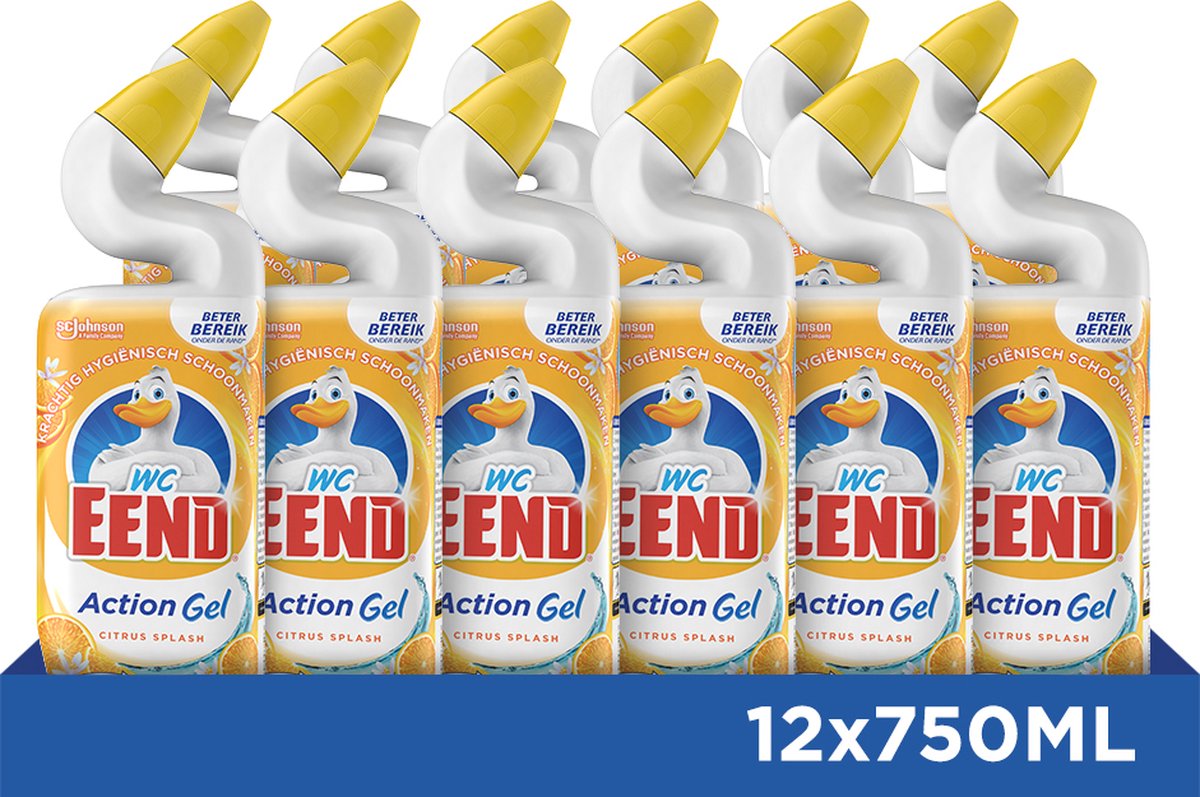 Canard de toilette nettoyant pour toilettes, gel d'action, éclaboussures d'agrumes