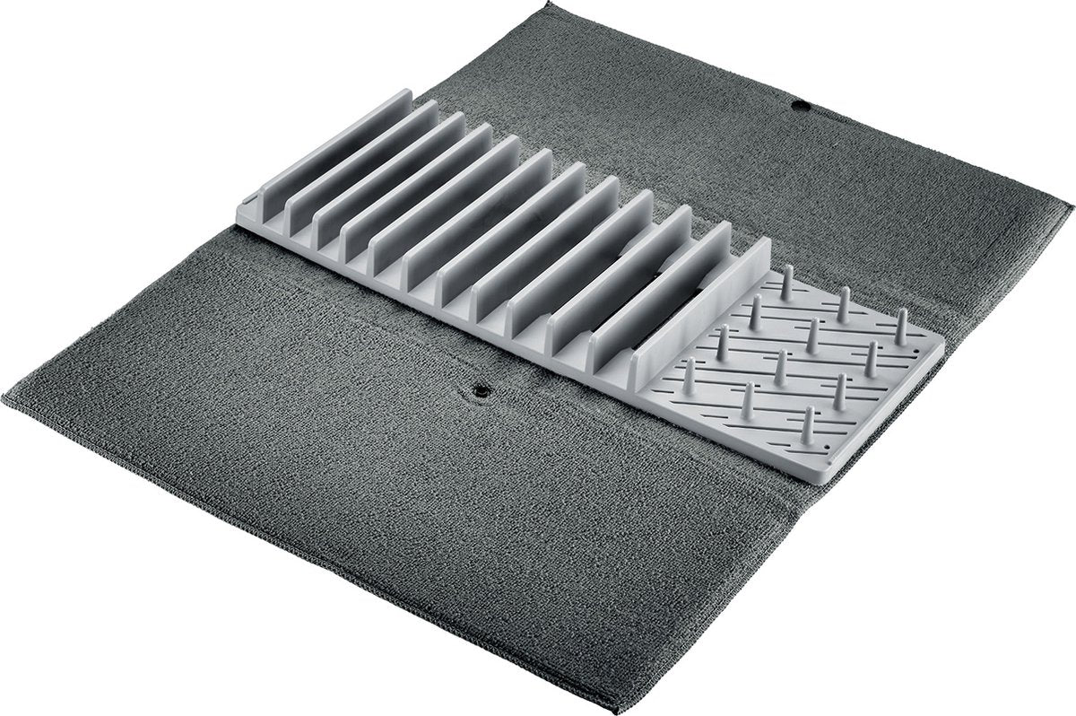 Tapis égouttoir Westmark avec porte-vaisselle - Tapis égouttoir très absorbant avec porte-vaisselle, très absorbant, lavable en machine, idéal pour égoutter la vaisselle - 60 x 46 cm