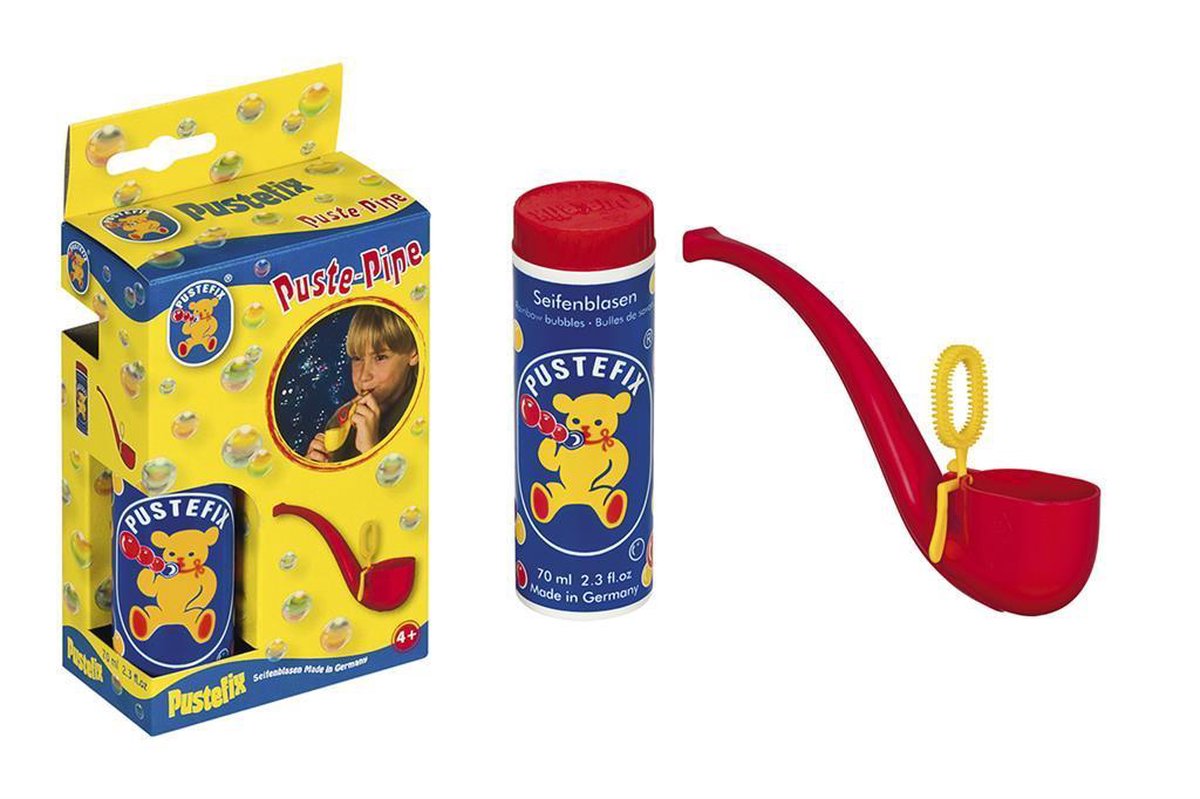 Souffleur à bulles Pustefix - tuyau - avec 70 ml de liquide - rouge - 4 ans