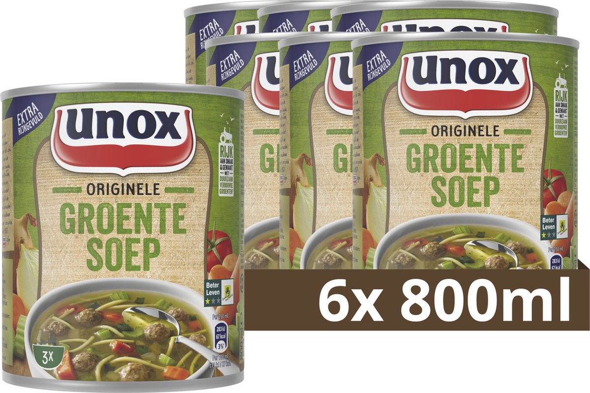 Boîte de soupe aux légumes Unox (6x 0,8 litre)