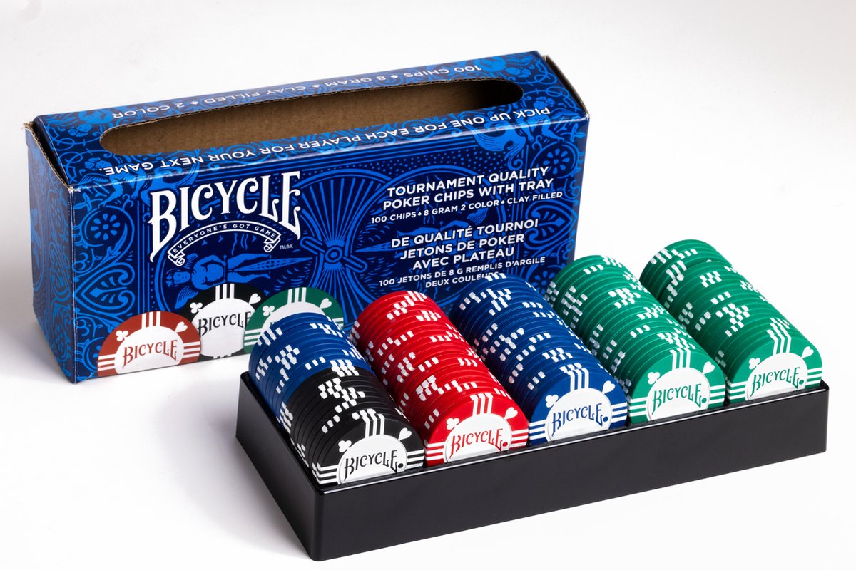 Vélo - jetons de poker - 8 grammes - klei - 100 pièces