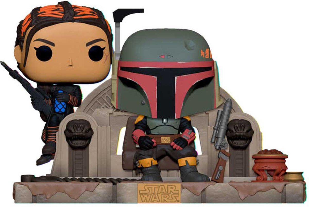 Funko-pop ! moment : star wars le mandalorien - boba fett et fennec sur le trône