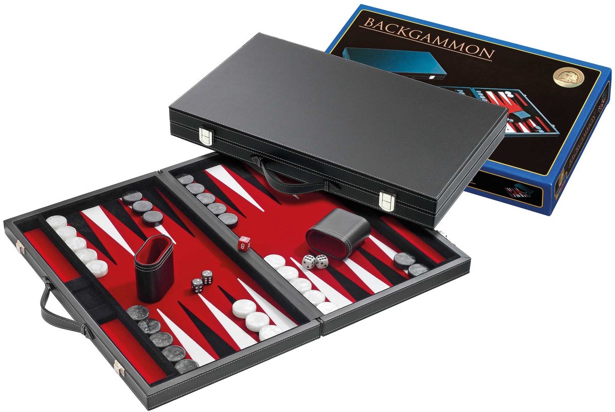 Étui de backgammon Philos moyen standard (rouge)