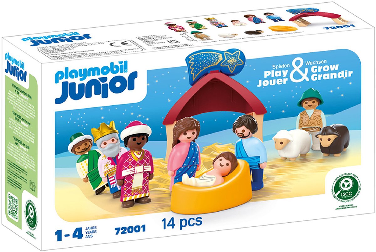Playmobil junior 72001 crèche, junior, 14 pièces, à partir de 12 mois