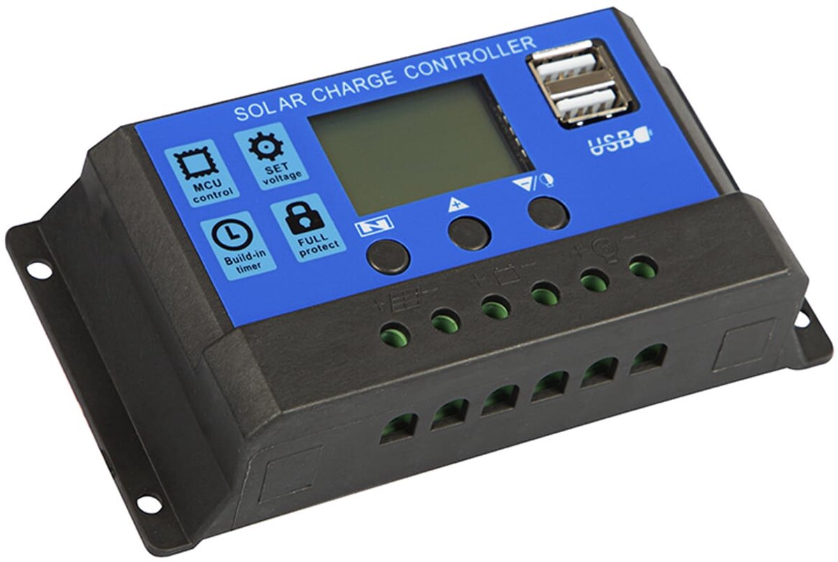 Contrôleur de charge solaire Blow - 12v 24v - 100a - Écran LCD - 2x USB - contrôleur de charge solaire