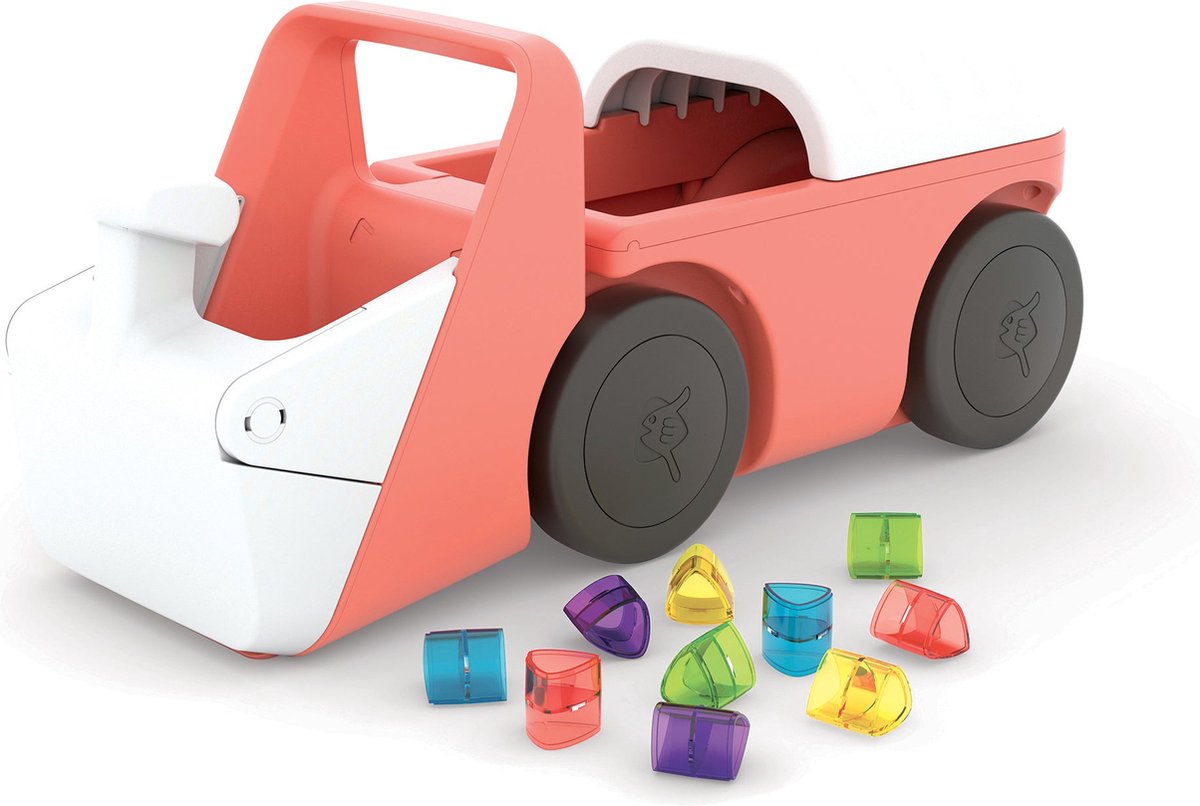 Marcheur Chillafish 1 an avec 10 blocs de jeu - rose - marcheur pour garçons et filles jusqu'à 3 ans - jouet léger avec simulation de pelle et espace de rangement - très stable avec 4 roues - modèle blockie
