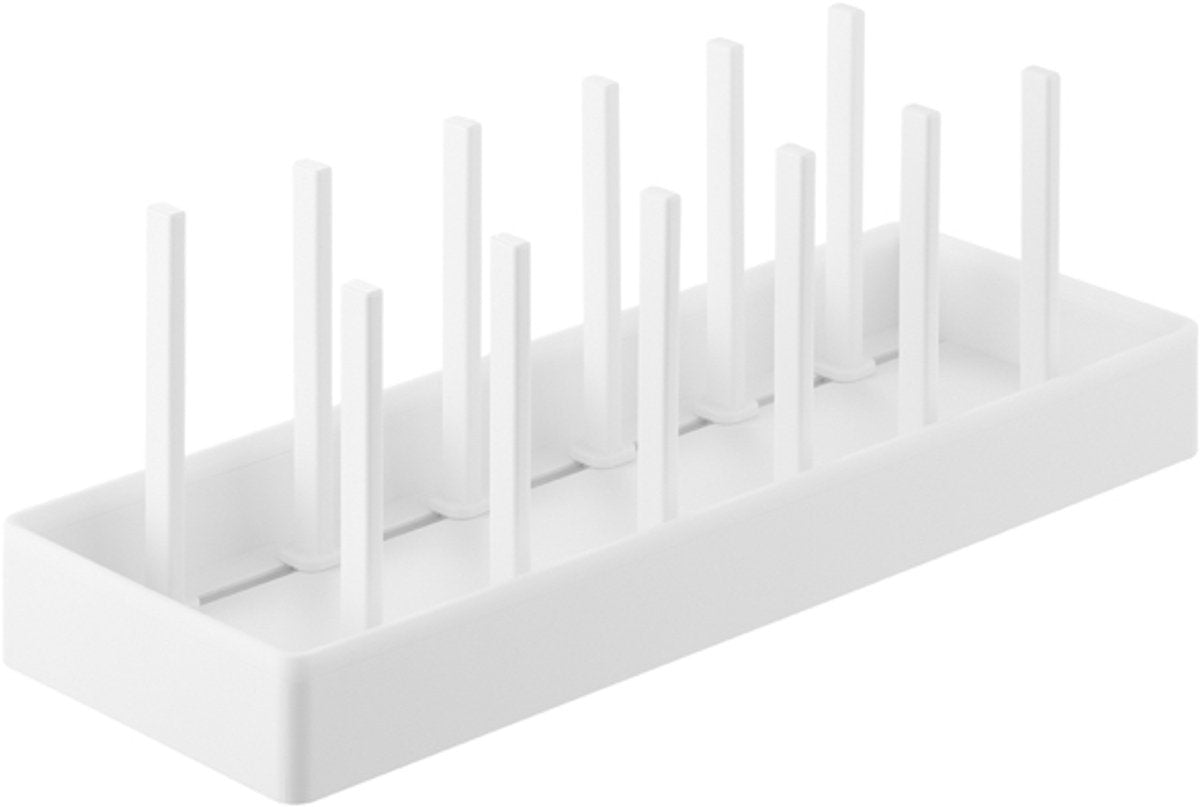 Porte-casserole avec couvercle tour Yamazaki réglable - blanc