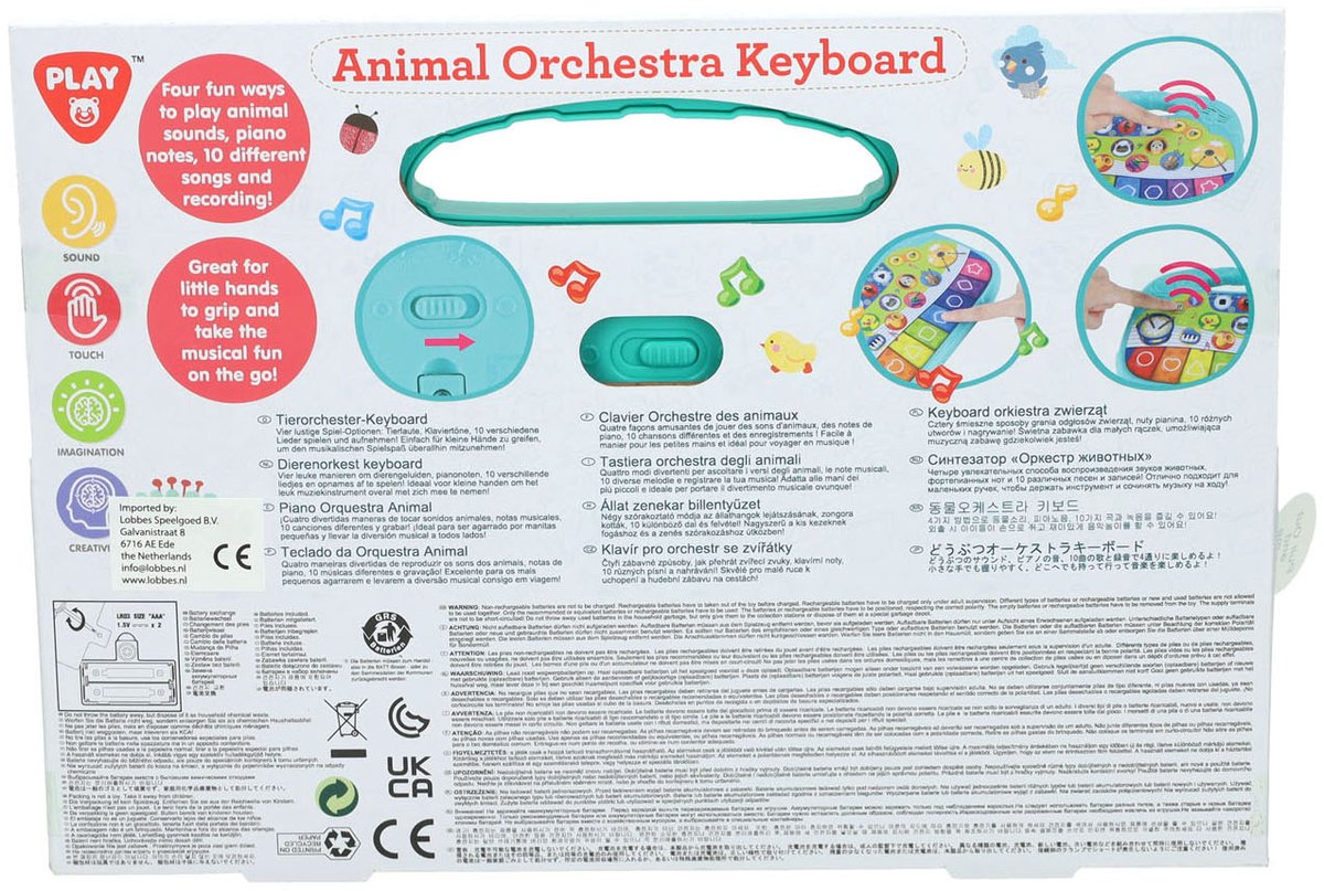 Clavier animal Playgo - piano jouet avec des sons et des mélodies d'animaux.