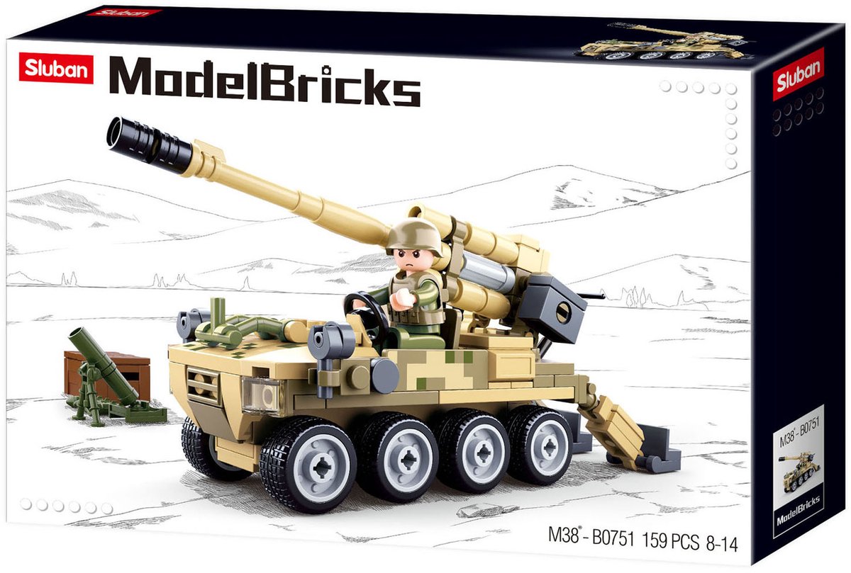Canon mobile en briques modèle Sluban 8x8 (m38-b0751)