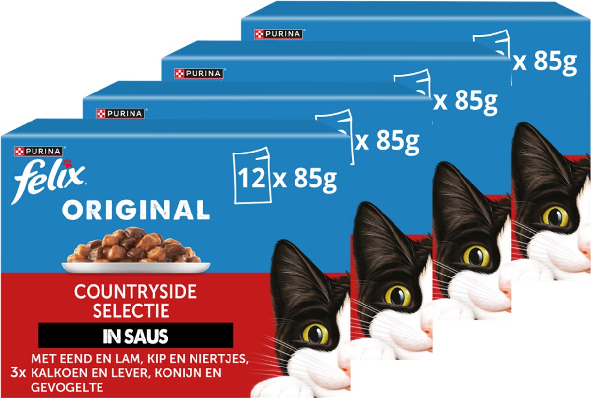 Felix original en sauce - nourriture humide pour chats - sélection campagne - 48 x 85 g