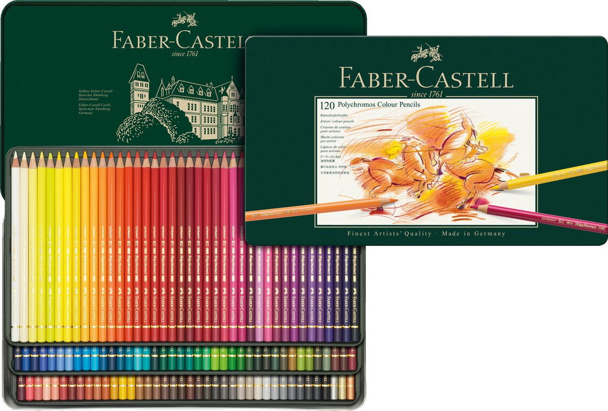 Crayons de couleur Faber-castell - polychromos - 120 pièces en boîte - fc-110011