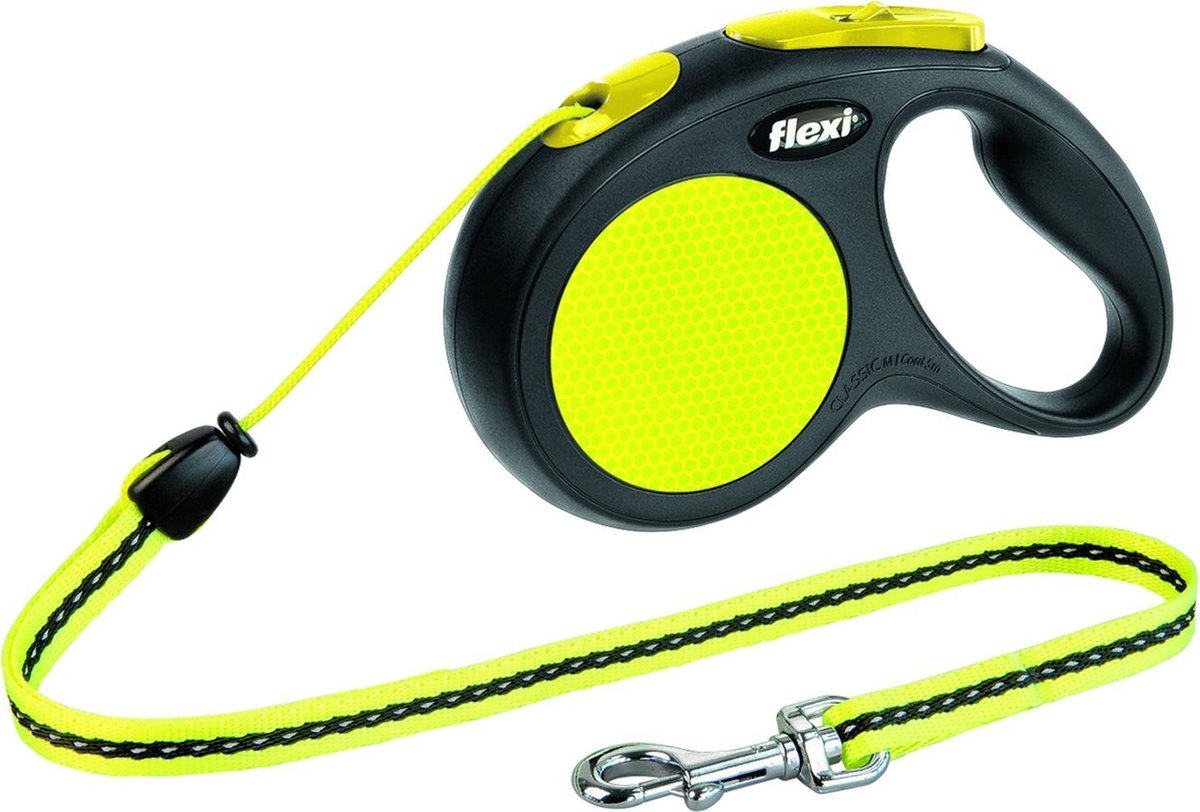 Flexi new neon - laisse rétractable pour chien - m - 5 mètres - chiens moyens