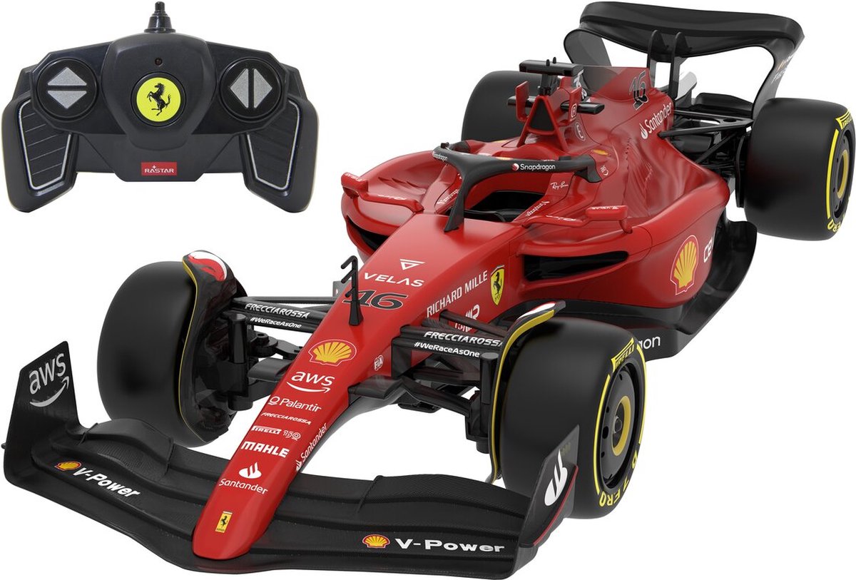 Jamara véhicule radiocommandé - 402110 rc ferrari f1-75 - modèle rc rouge prêt à l'emploi - voiture contrôlée 1:18