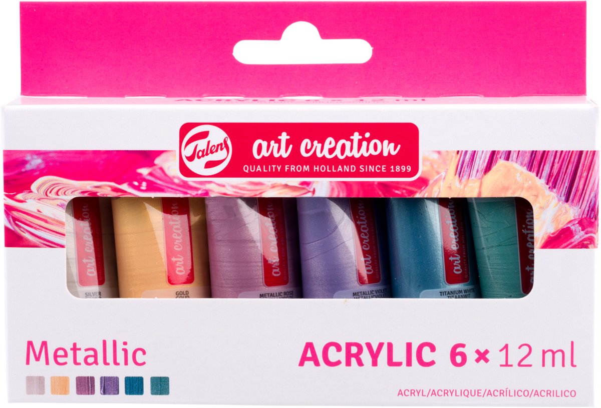 Talens art création ensemble de peinture acrylique métallisé, 6x12ml