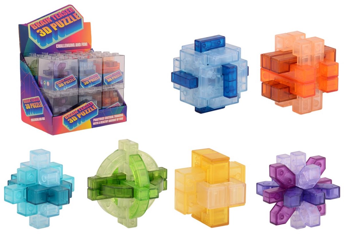 Johntoy puzzle cérébral 3D couleur transparente