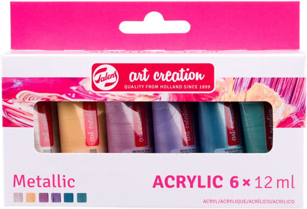 Talens art création ensemble de peinture acrylique métallisé | 6x12 ml