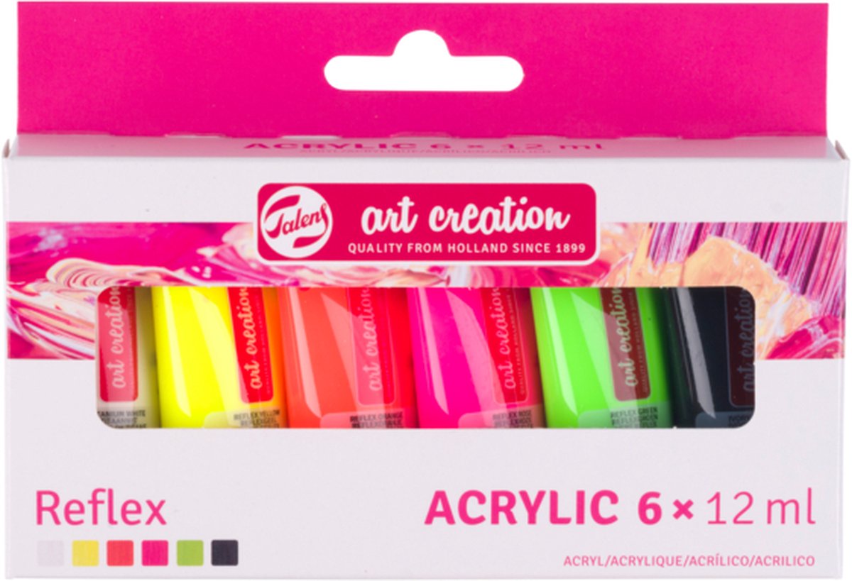 Talens art création ensemble de peinture acrylique reflex, 6x12ml