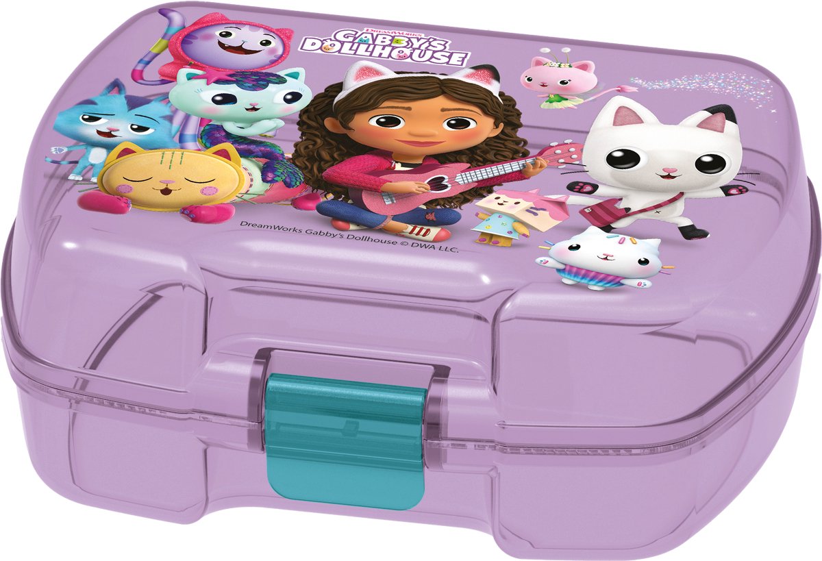 Boîte à lunch Stor Gabby's Dollhouse – boîte à lunch premium pour enfants à partir de 4 ans – hermétique – sans BPA – violet