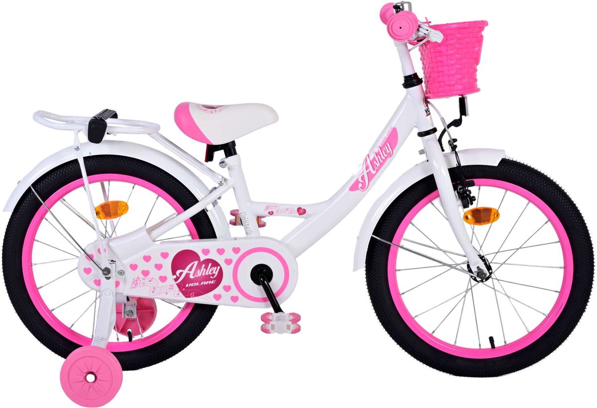 Vélo pour enfants Volare Ashley - Filles - 18 pouces - Blanc