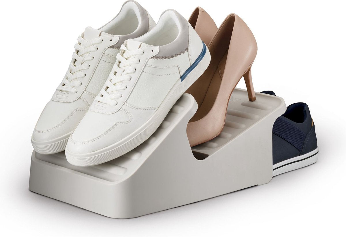 Joseph joseph shoe-in™ étagère à chaussures peu encombrante - écru - design moderne empilable - 3 paires de chaussures