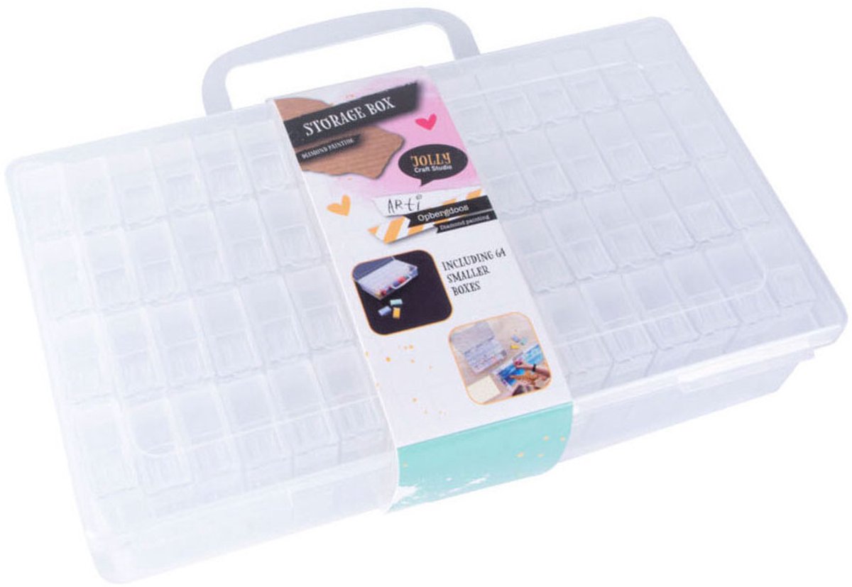 Koopman boîte de rangement diamant peinture jouets en plastique multicolores.