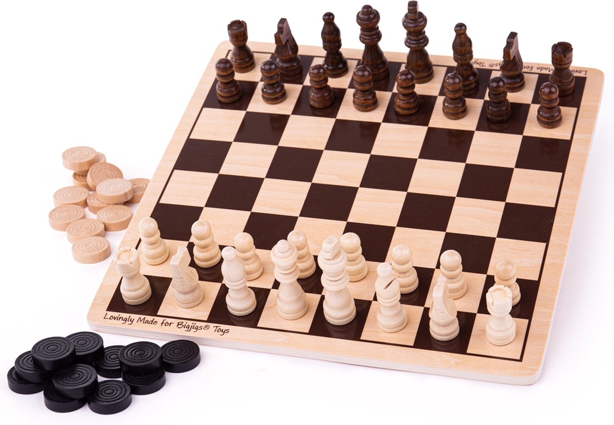 Jeu de jouets Bigjigs - jeu d'échecs de dames