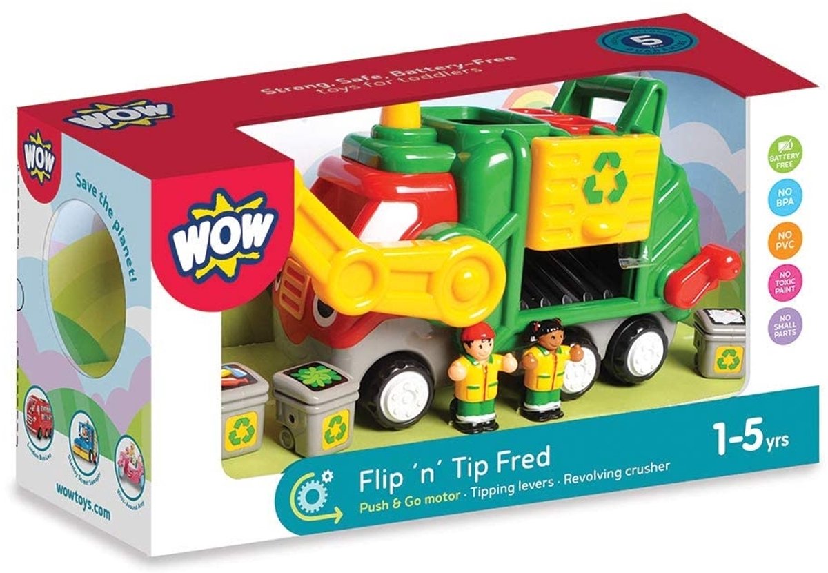 Wow jouets flip 'n' trip fred - camion poubelle