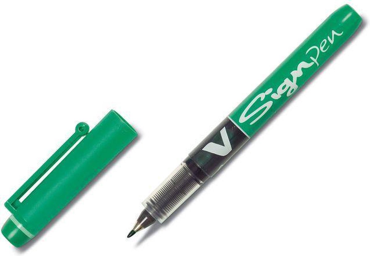 Pilote boligrafo de tinta líquida v signe vert 0,6 mm (12 pièces)