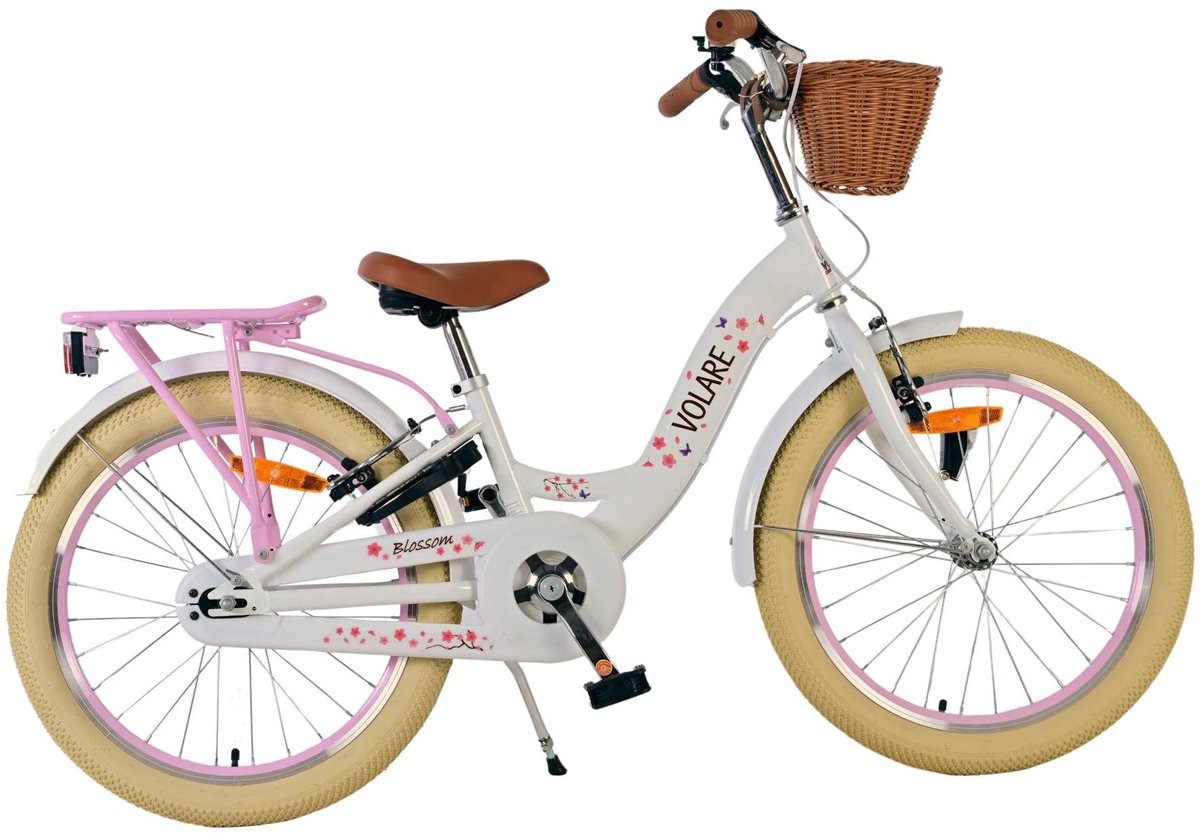 Vélo pour enfants Volare Blossom - filles - 20 pouces - blanc - deux freins à main