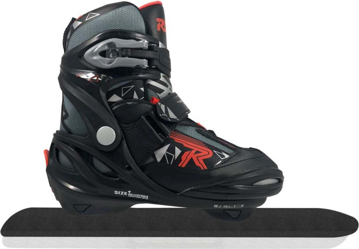 Roces – v-ice 4.0 – patins de vitesse – noir rouge – patins de vitesse rapides longue piste coupe réglable – taille eu 36-40