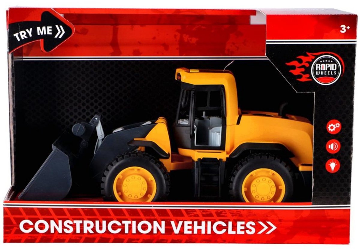 Bulldozer à roues rapides avec lumière, son et friction