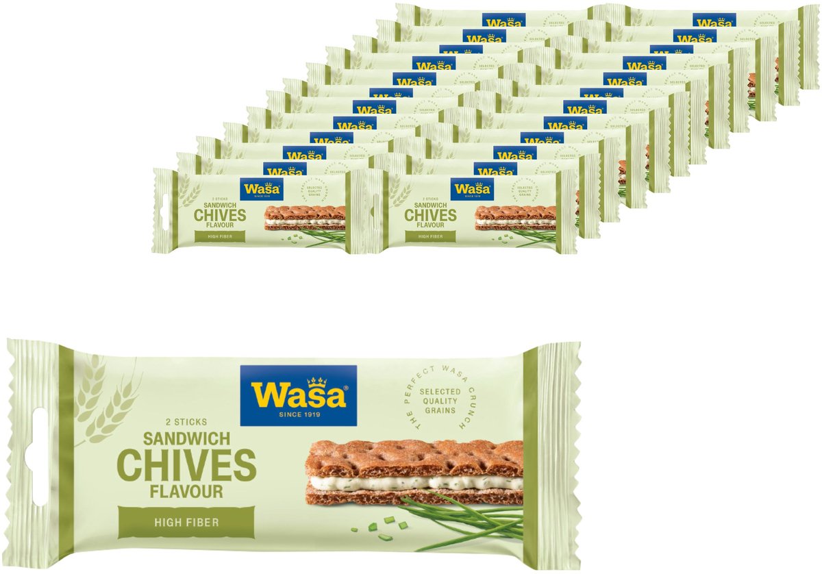Wasa sandwich fromage ciboulette - paquet de 24 37g