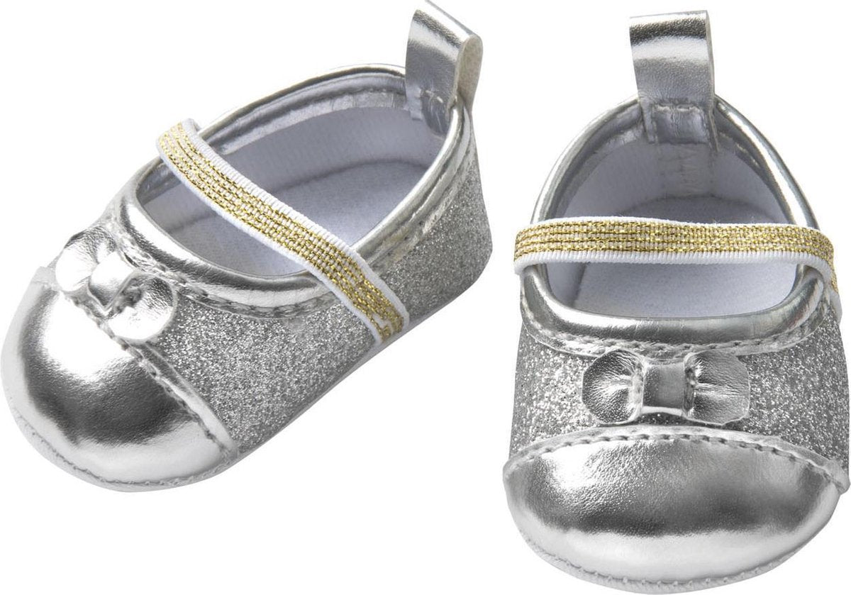 Ballerines de poupée Heless à paillettes - argent, 30-34 cm