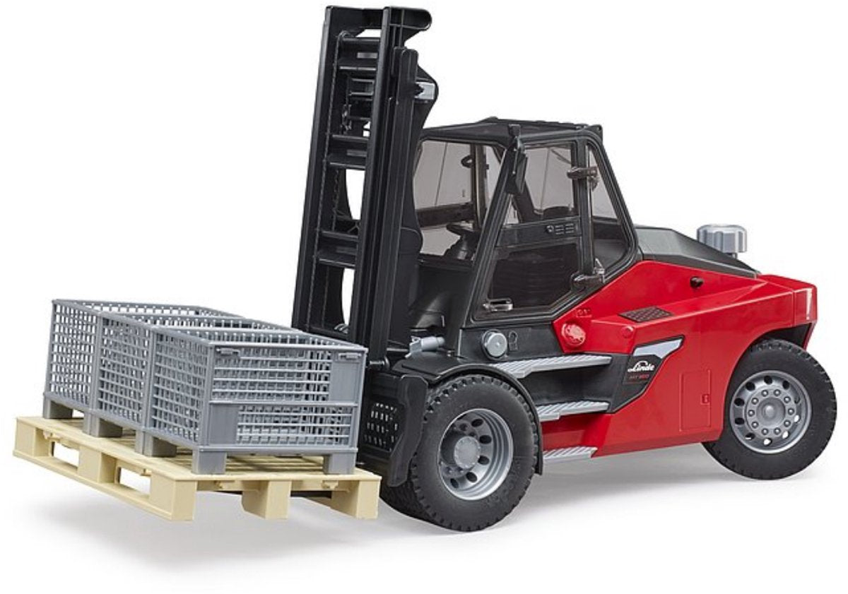 Bruder Linde HT160S Forklift avec palette et 3 cages de palette