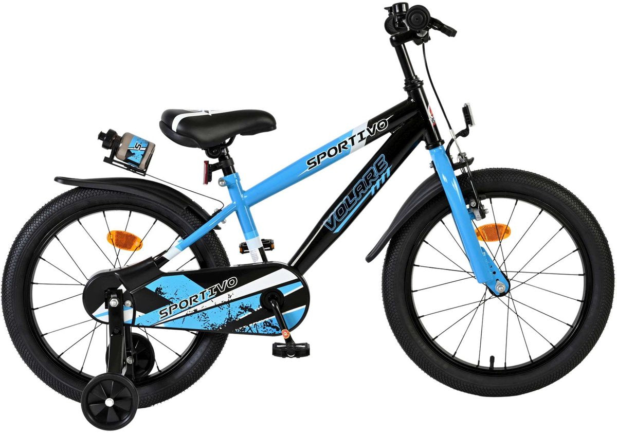 Vélo enfant Volare sportivo - garçons - 18 pouces - bleu noir