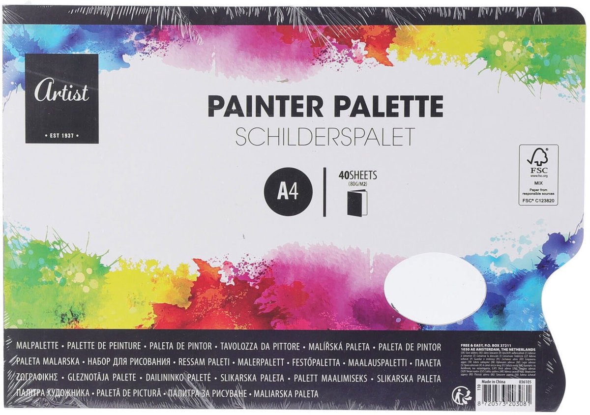 Papier à palette pour peintre A4, 40 feuilles