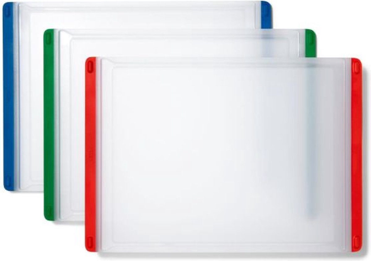 Oxo - planche à découper - avec goulotte à jus - lot de 3 pièces