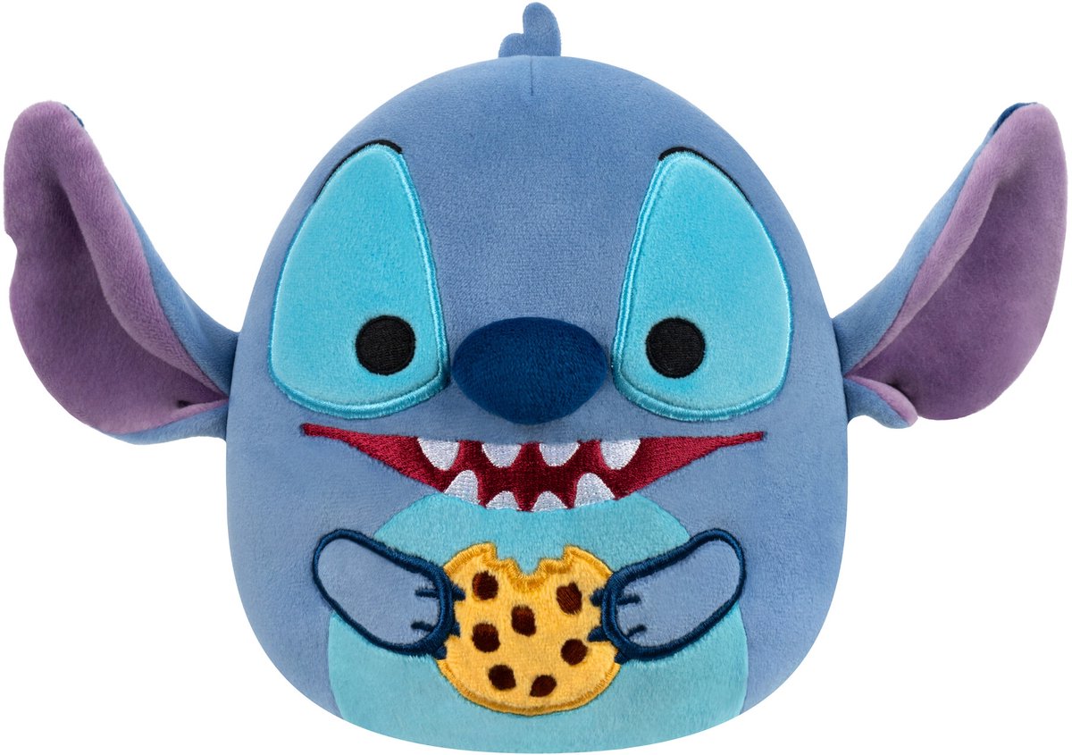 Squishmallows - disney - biscuit aux pépites de chocolat Stitch mangeant - peluche 25cm