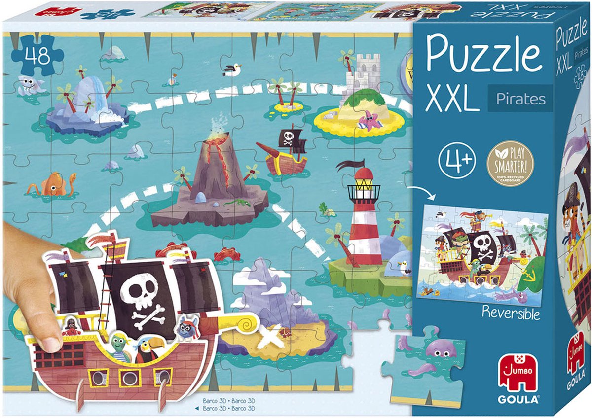 Goula puzzle enfant diset xxl bateau pirate 48 pièces