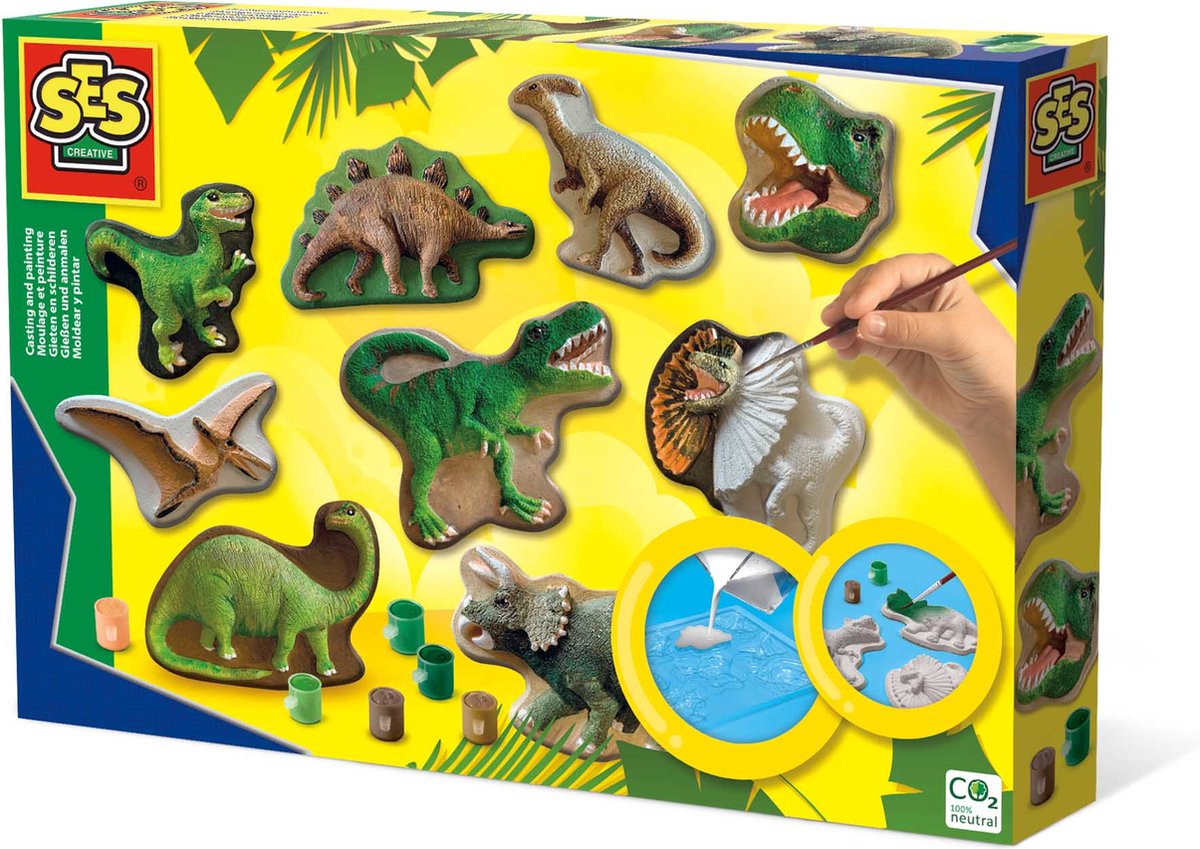 Ses creative ses moulage et peinture en plâtre - le monde des dinosaures