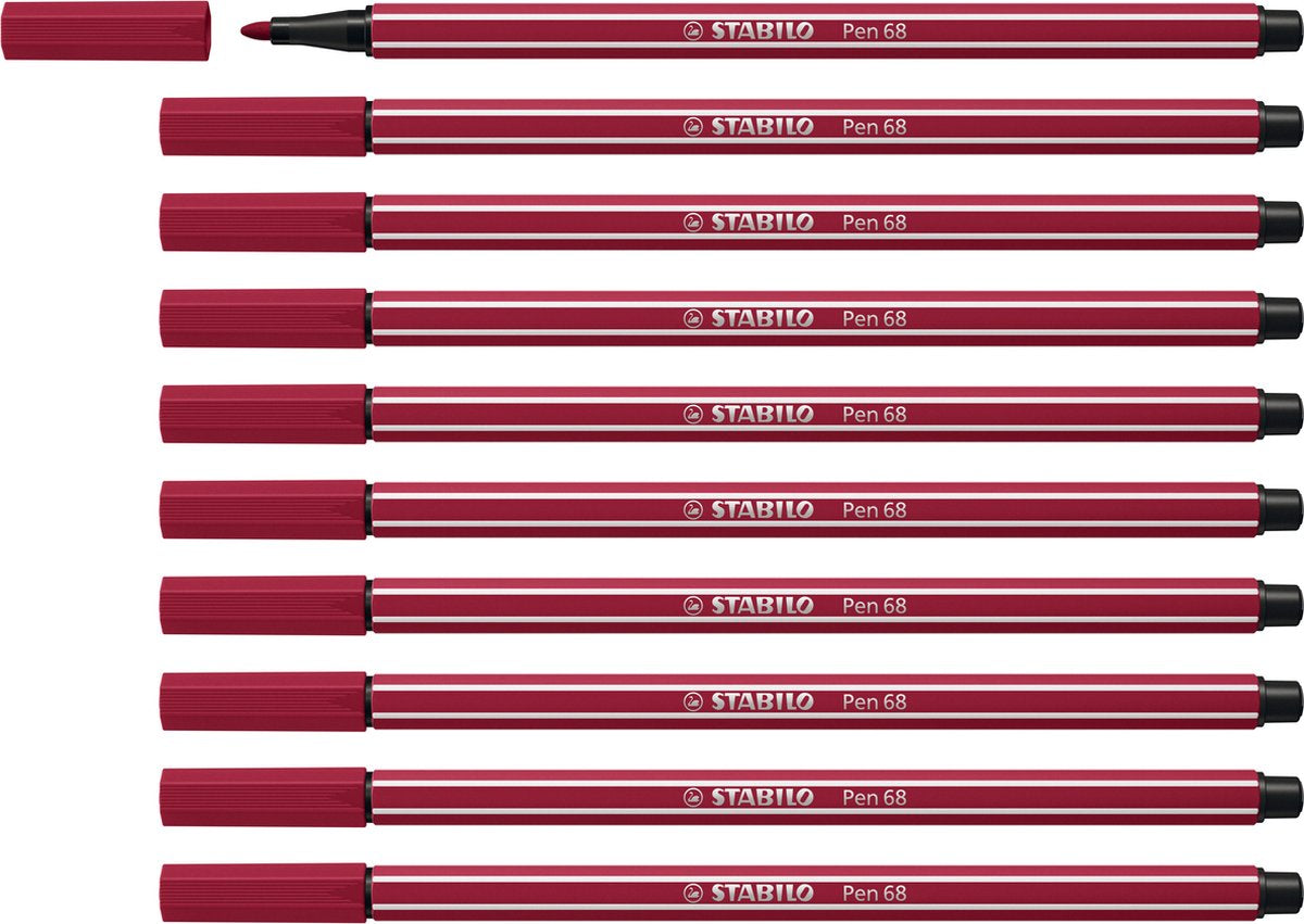 Stabilo pen 68 - feutre premium - violet chiné - boîte de 10 pièces