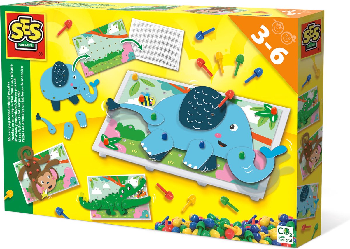 Ses j'apprends le puzzle d'animaux en mosaïque | 6 pièces