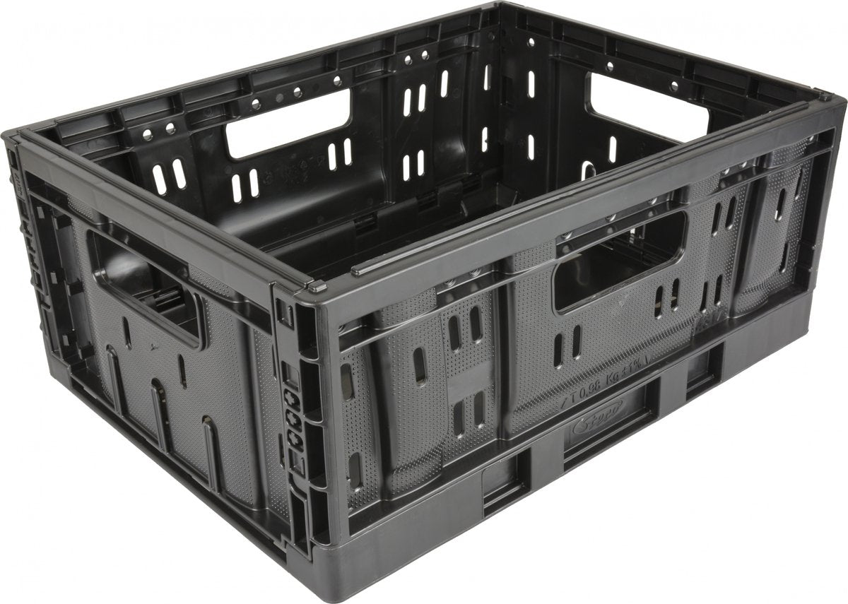 caisse de pliage en plastique petit 20 litres pliant noir