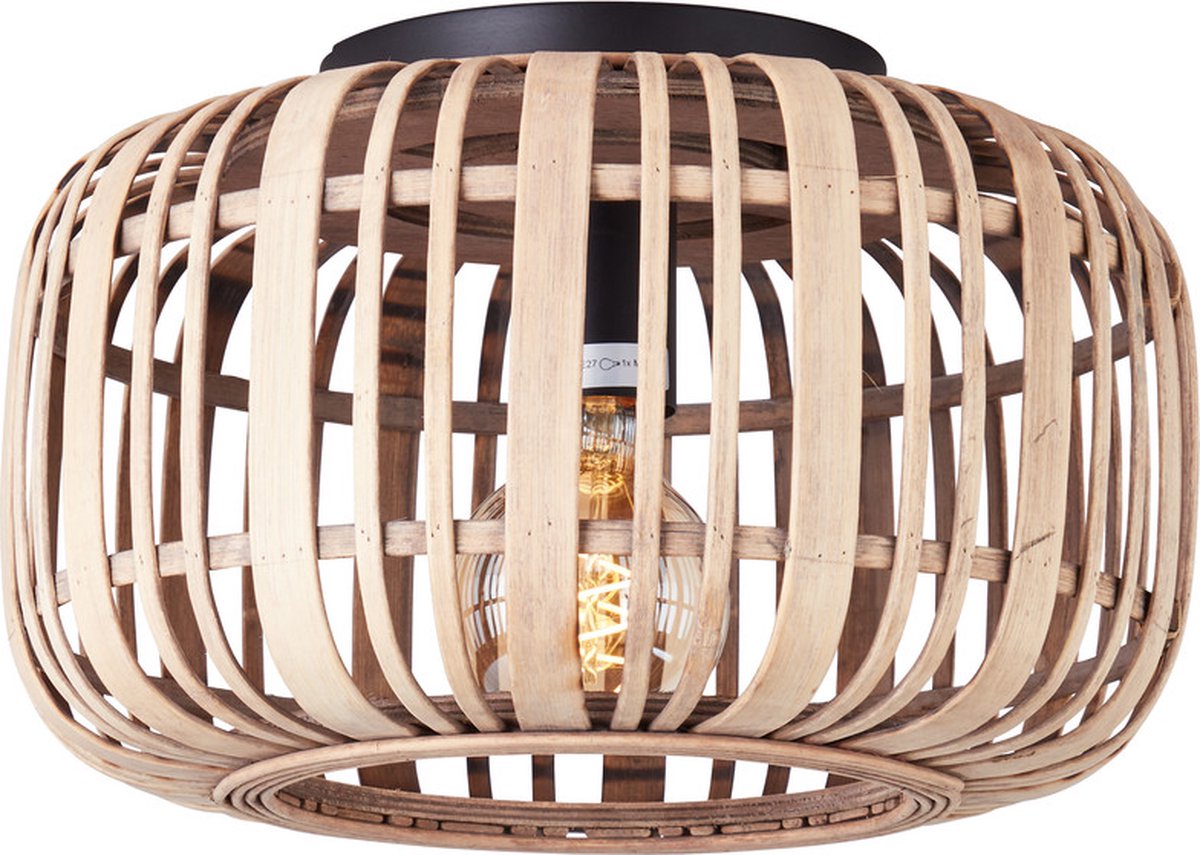 Brilliant woodrow - plafonnier - e27 max 1x40w - bois marron