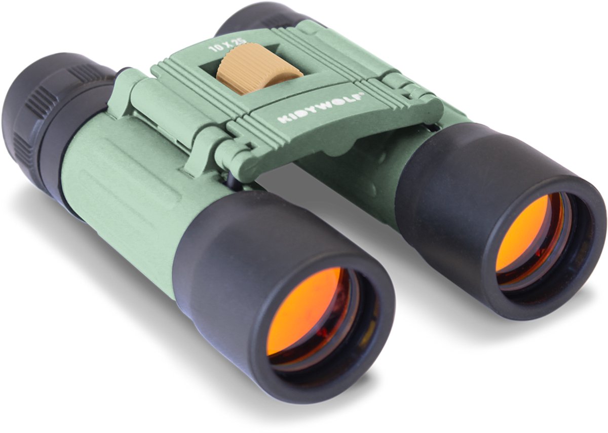 Kidywolf kidybinocular jumelles pour enfants vertes – grossissement 10x, boussole, antichoc, 5+