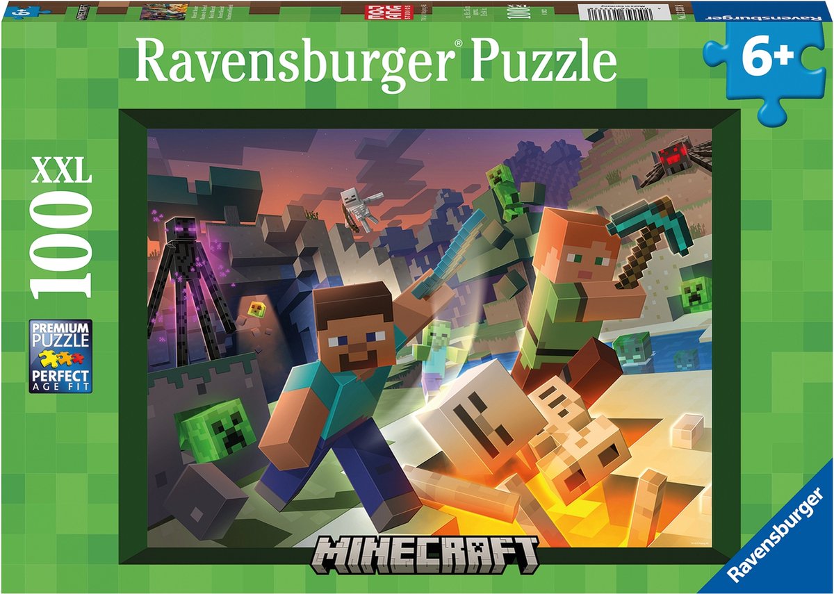 Ravensburger puzzle monstre minecraft - puzzle - 100 pièces xl