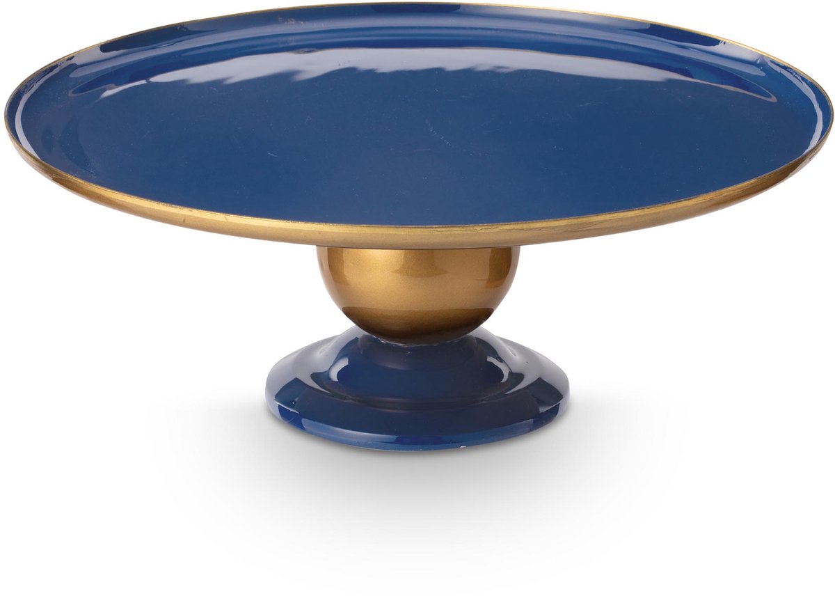 Pip studio serveerschaal rond - fruitschaal - navy goud - 32x12.5cm